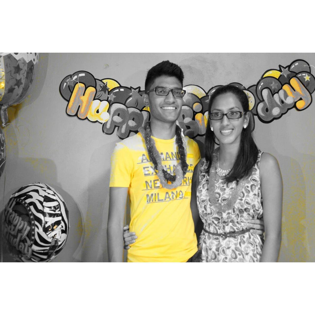 Celebrating Tiff's 18th birthday.