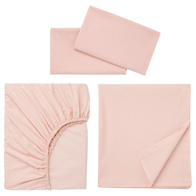 DVALA                              Sheet set, light pink, Queen