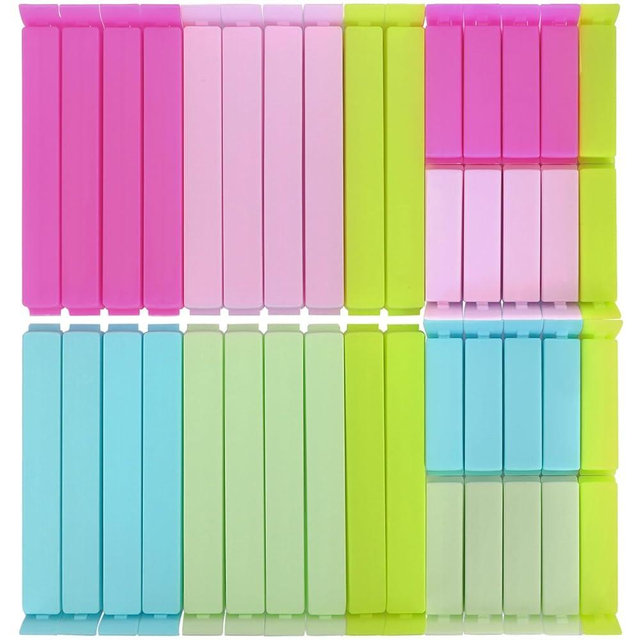 Zhtuck 40PCS Sealing Clip Bag Plastic Food Bag Clips Large Size Chip Clips Bag Clips Food Clips for Food Storage Kitchen and Home (4.3in x 20, 2.4in x20)