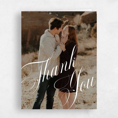 White Portrait Wedding Thank You - Dametta Photo