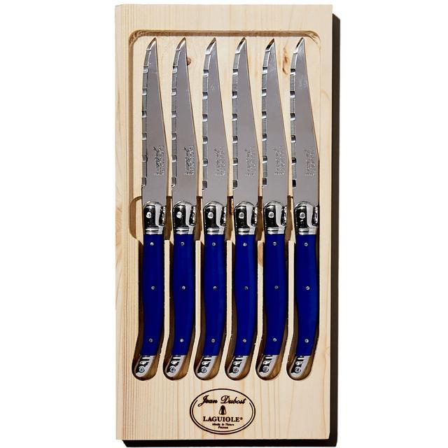 Laguiole Jean Dubost Handmade Stainless-Steel Steak Knives, Set of 6