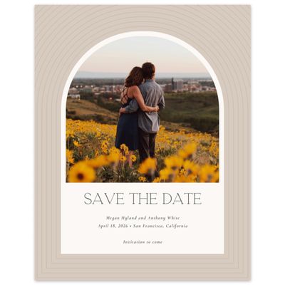 Beige Elegant Wedding Digital Save the Date - Majestic Photo