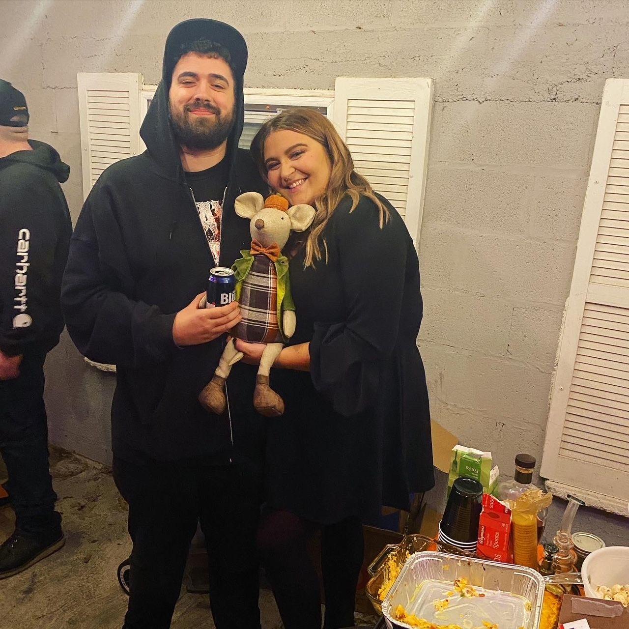 Denis and I with our son, the notorious Bertram.