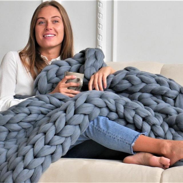 Chunky blanket, Chunky knit throw, Chunky...