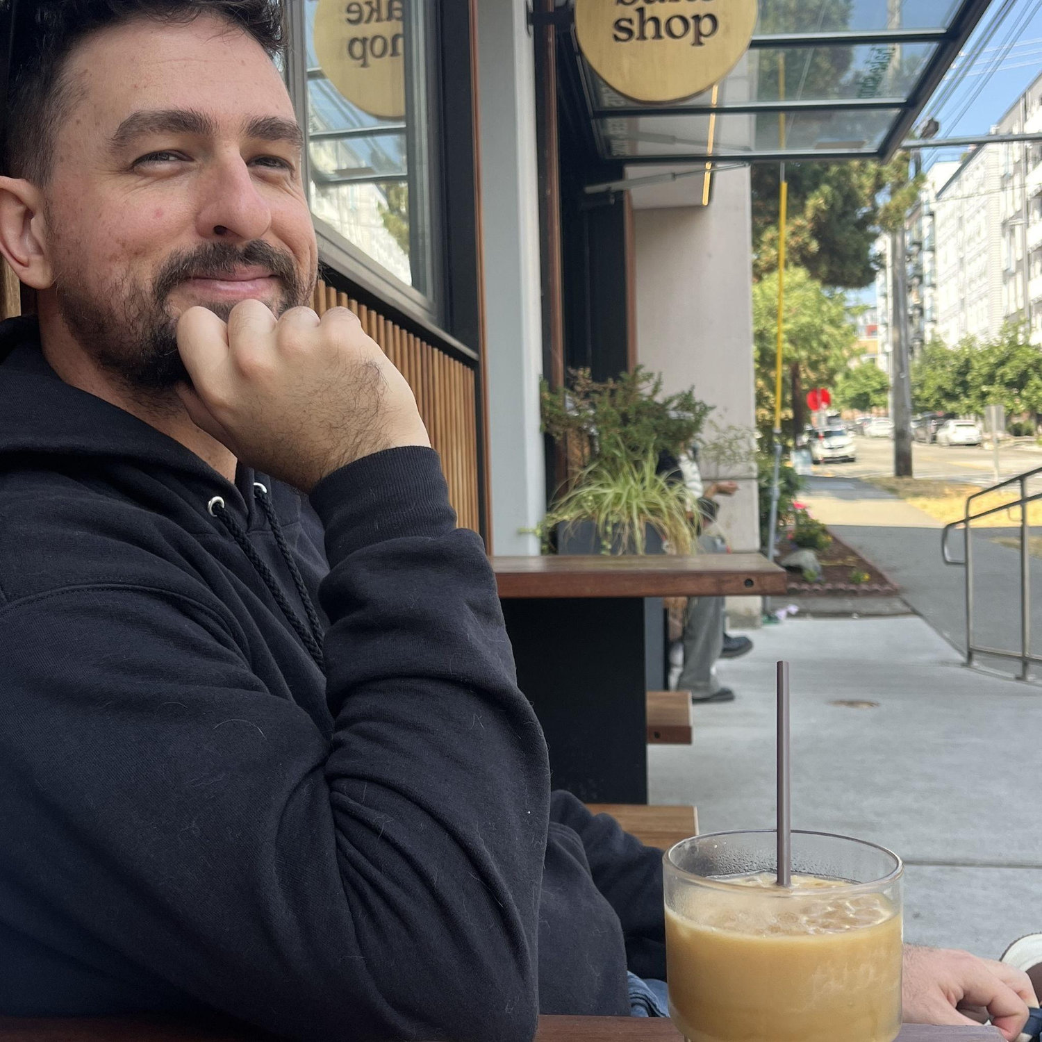 Jake in Washington at a Coffee Shop