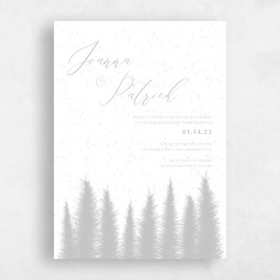 White Wedding Invitation - Glacier Classic