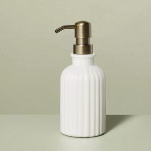 Fluted Milk Glass Soap Pump - Hearth & Hand™ with Magnolia