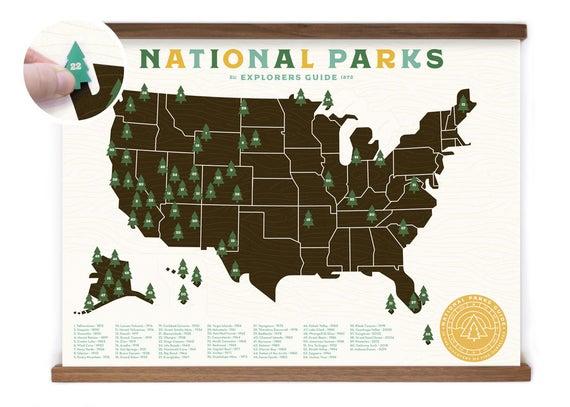 18x24 National Parks print with Tree stickers