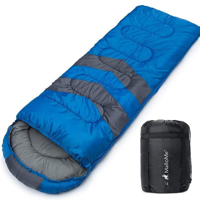 MalloMe Camping Sleeping Bag - 3 Season Warm & Cool Weather - Summer, Spring, Fall, Lightweight, Waterproof for Adults & Kids - Camping Gear Equipment, Traveling, and Outdoors