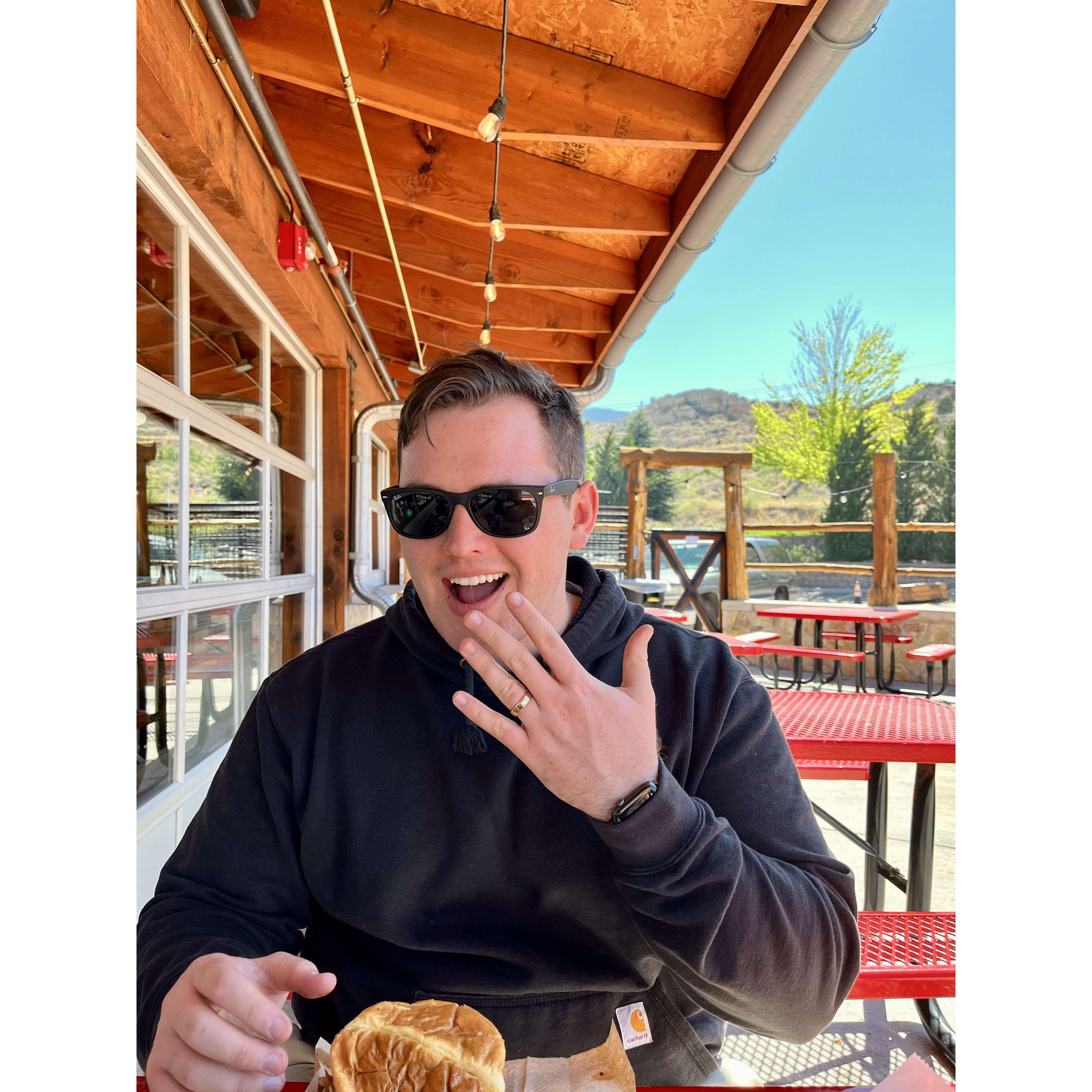 Our first meal MARRIED! (Barbecue, of course)