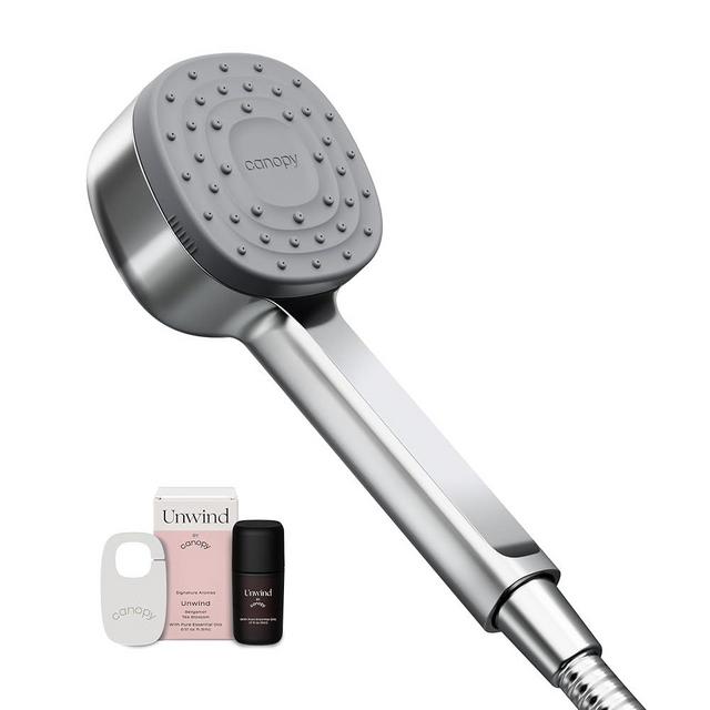 Canopy Handheld Filtered Shower Head & Scalp Massager - High Pressure Shower Head Filter for Hard Water - Shower Filter To Remove Impurities for Healthier Scalp, Skin & Hair - Hair Growth - Chrome