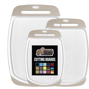 GORILLA GRIP 100% BPA-Free Reversible Kitchen Cutting Board Set of 3