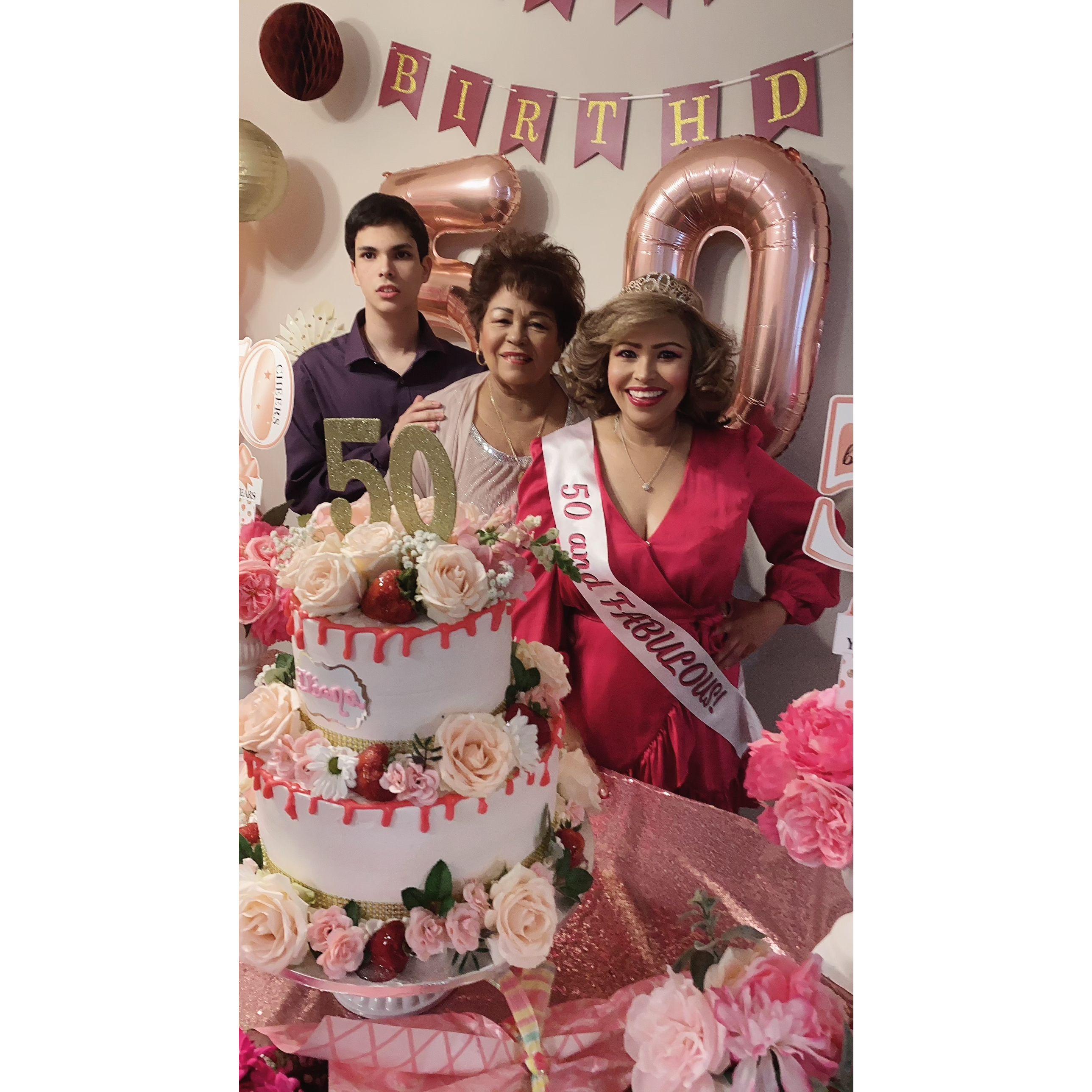 Celebrating with Mama and Santiago.