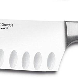 Wusthof Classic Ikon 7-Inch Santoku, Hollow Edge, Black