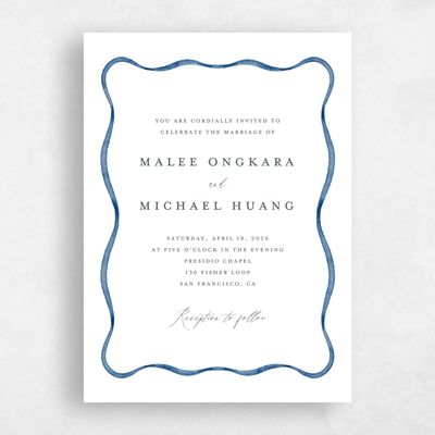 Cobalt, Blue Wedding Invitation - Perkins Classic
