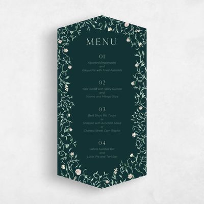 Green Diamond Wedding Menu - Mirto