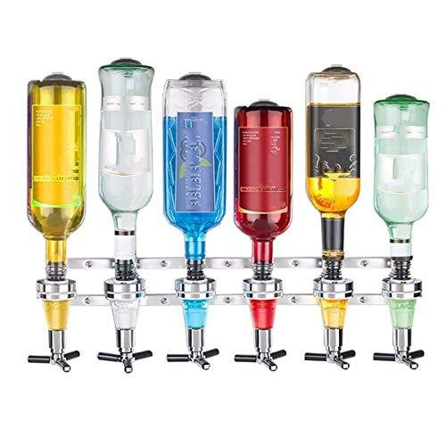 Liquor Dispenser - Wall Mounted Liquor Dispenser - 6 Bottle Liquor Dispenser - Professional Alcohol Dispenser Station - Portable Beverage Wine Racks Cocktail Dispenser Wine Holder