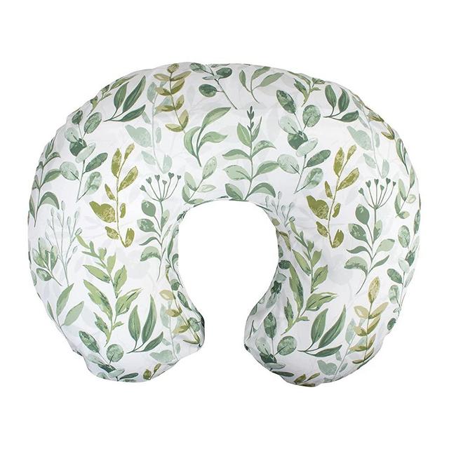 Boppy Nursing Pillow and Positioner—Original | Green Foliage | Breastfeeding, Bottle Feeding, Baby Support | with Removable Cotton Blend Cover