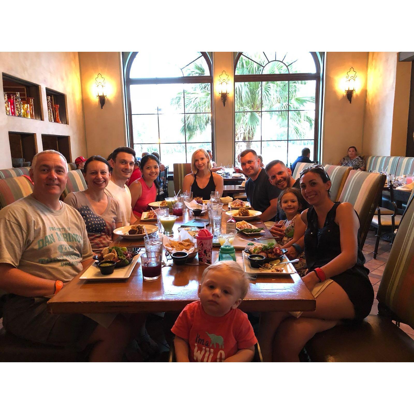 With John's whole family in Disney World