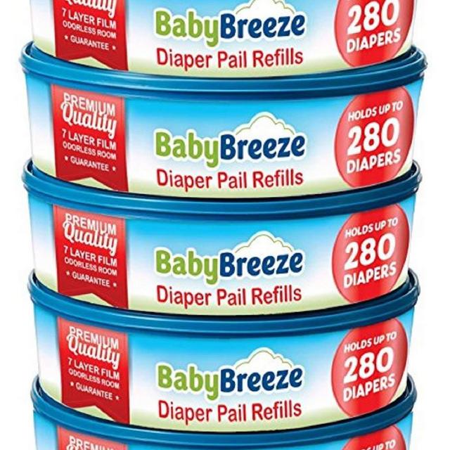 Diaper Pail Refill Bags for Playtex Diaper Genie - 1400 Count (5-Pack) - By BabyBreeze