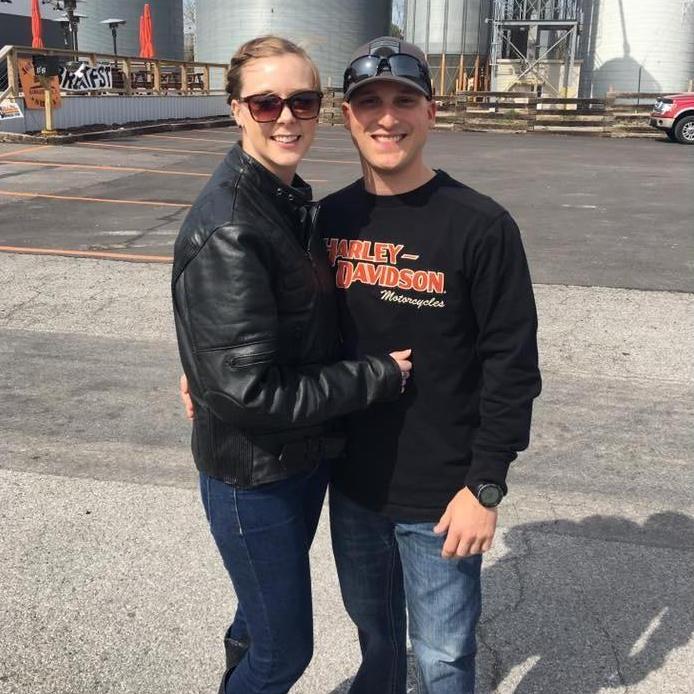 Before a motorcycle ride.