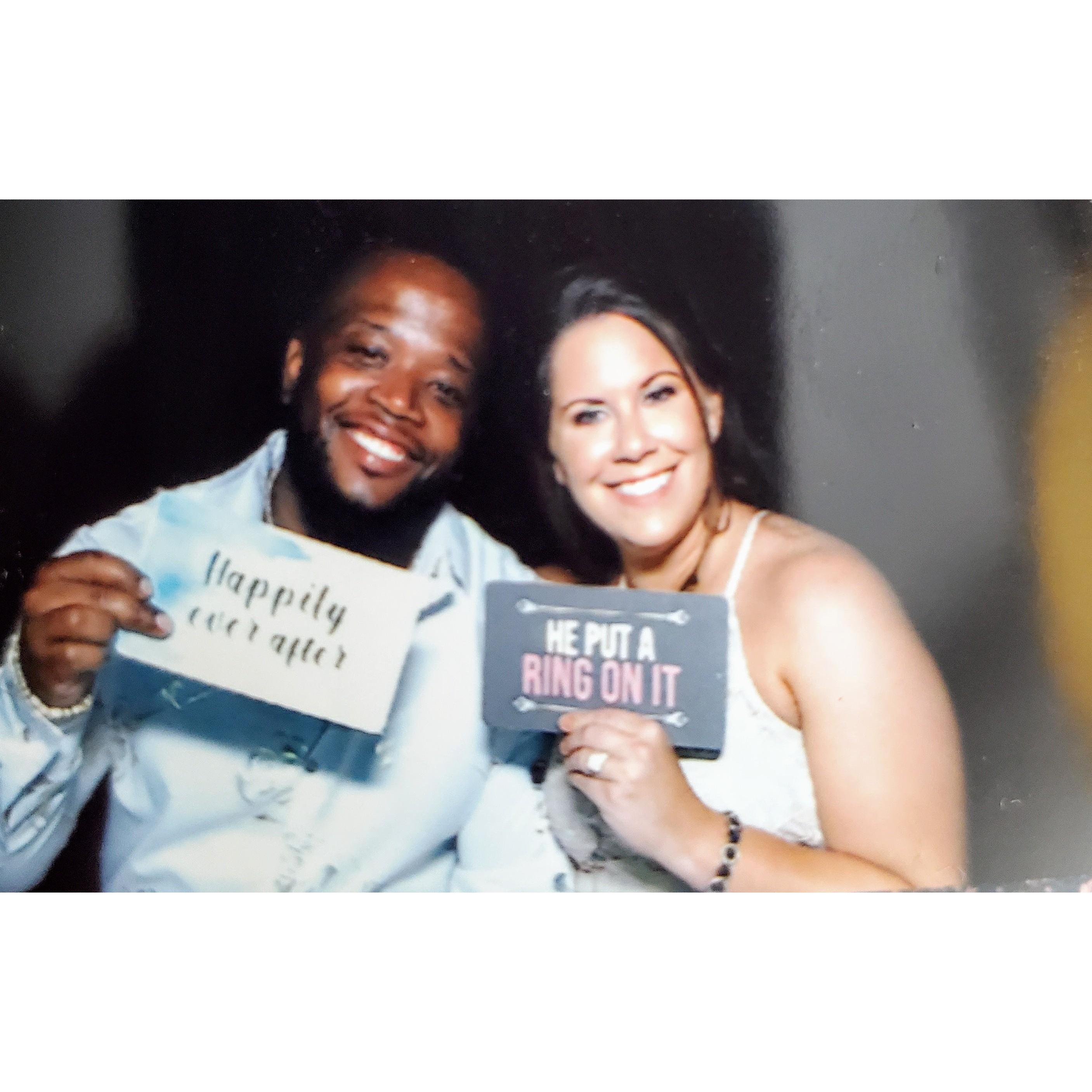 A fun night at my cousin's wedding in a photo booth!