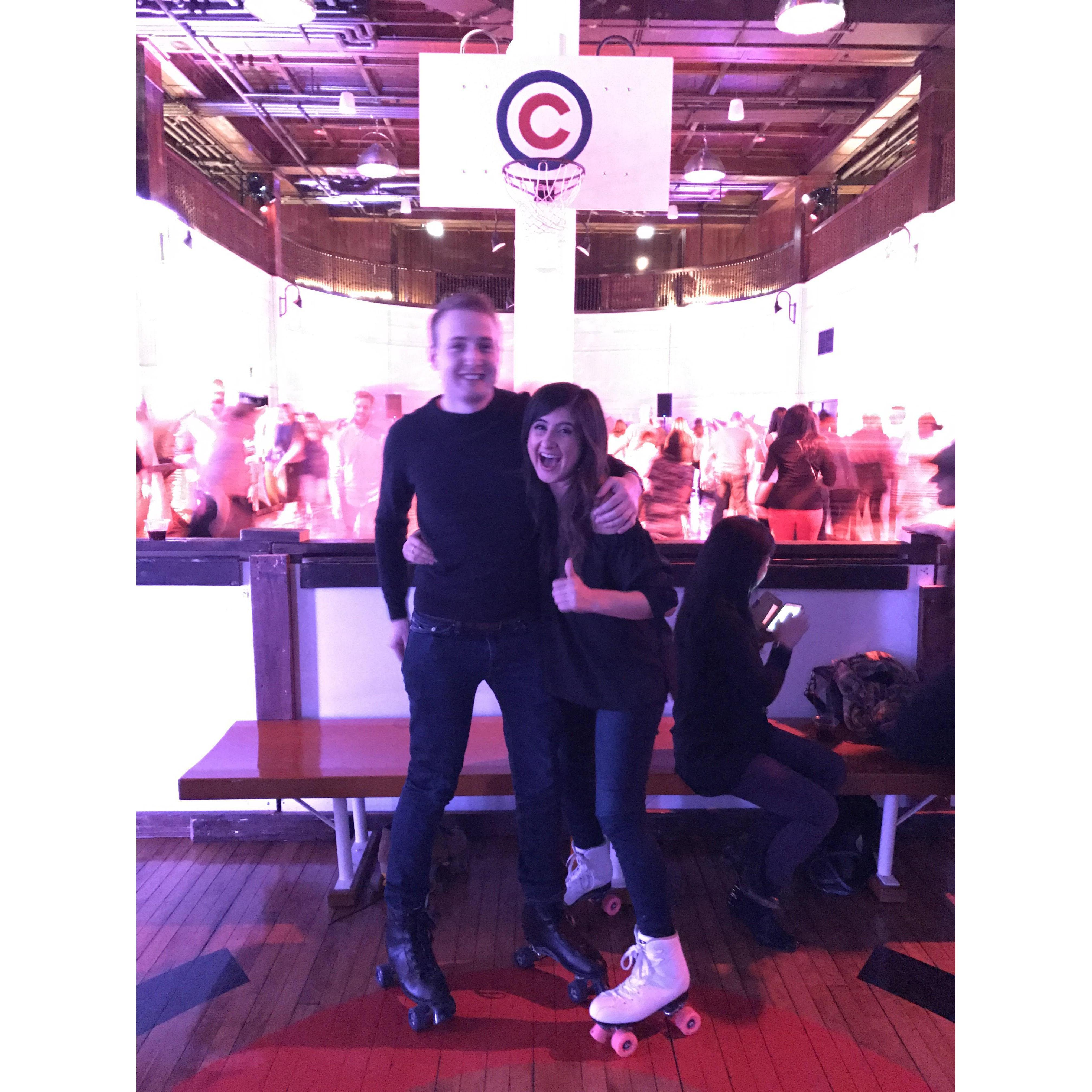 Our first Valentine's! When Lauren soon found out that Daniel cannot skate for his life.