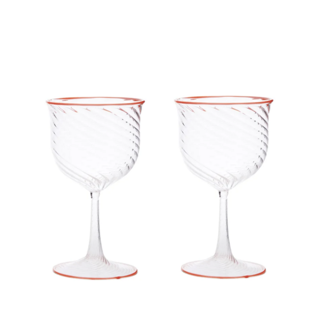 Cosima Orange Wine Glass, Set of 2
