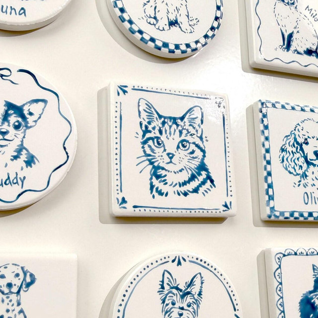 Custom Pet Portrait Ceramic Fridge Magnet, Made from Your Photo