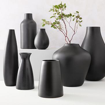 Pure Black Ceramic Vase - Pot