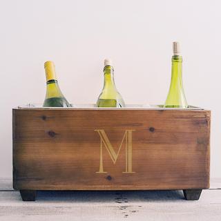 Personalized Wooden Wine Trough