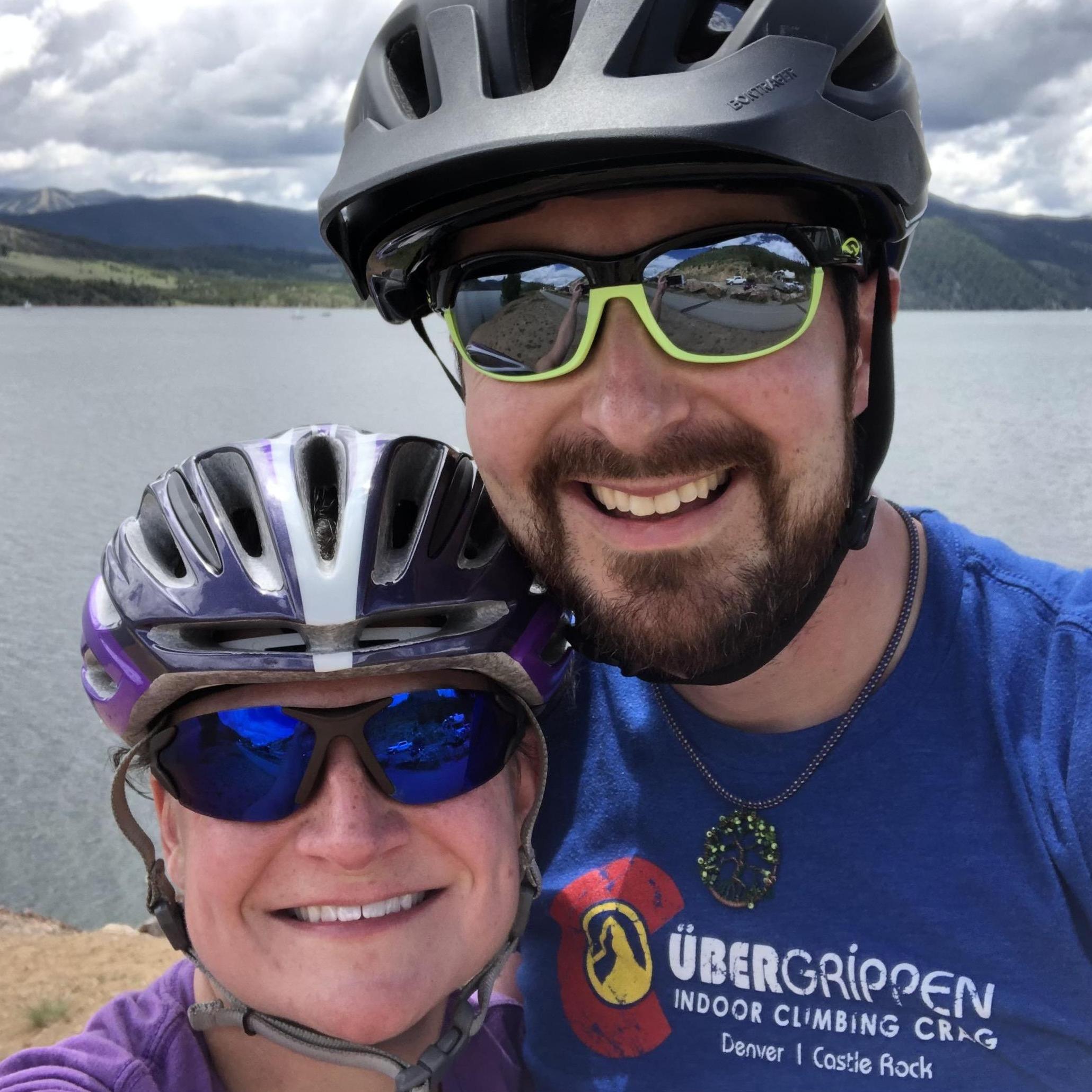 Biking around the Dillon Reservoir.