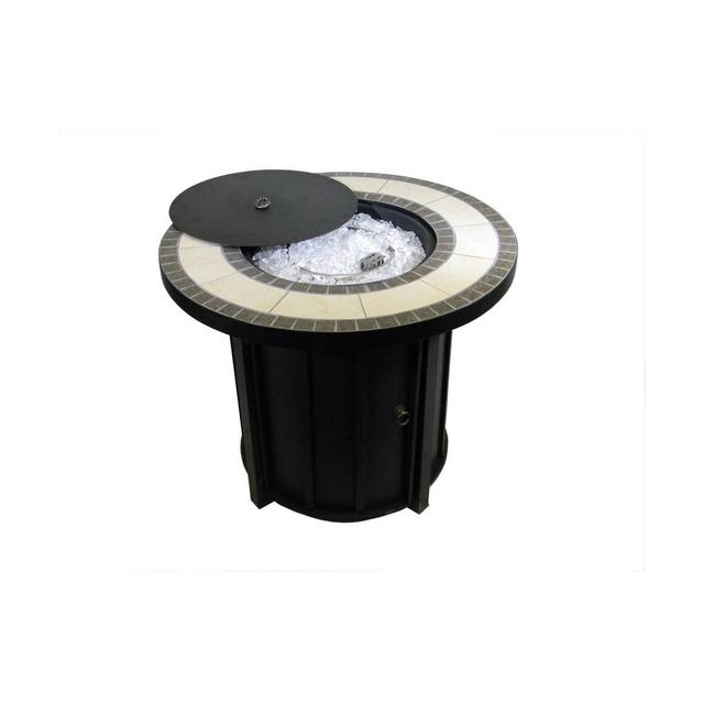 Round Tile Top Outdoor Fire Pit - AZ Patio Heaters