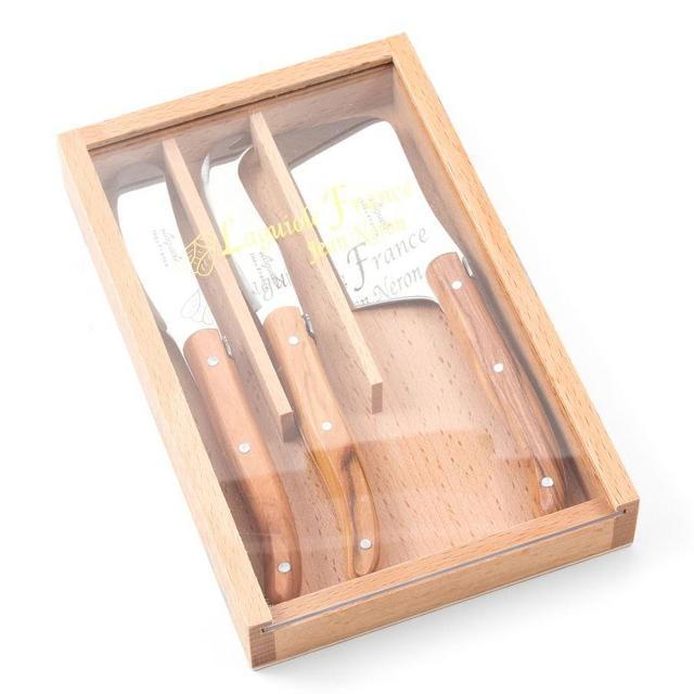 Laguiole Cheese Knives, Set of 3 - Olive Wood