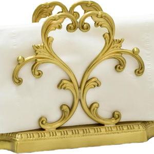 Luxurious Gold Napkin Holder for Table,Brass Napkin Holders for Paper Napkins & Kitchen Dining & Countertops, Cocktail Upright Napkin Holder Dispenser Suitable for All Room Decors