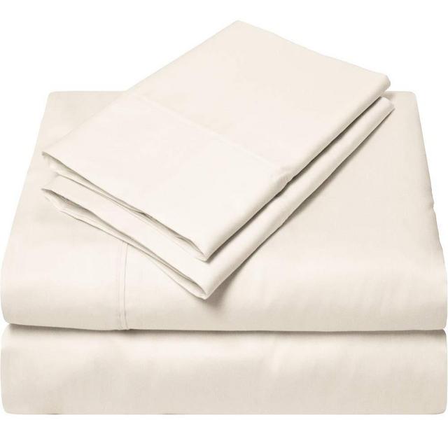 SGI bedding Queen Sheets Luxury Soft 100% Egyptian Cotton Sheets 1000 Thread Count for Queen Mattress Ivory Solid