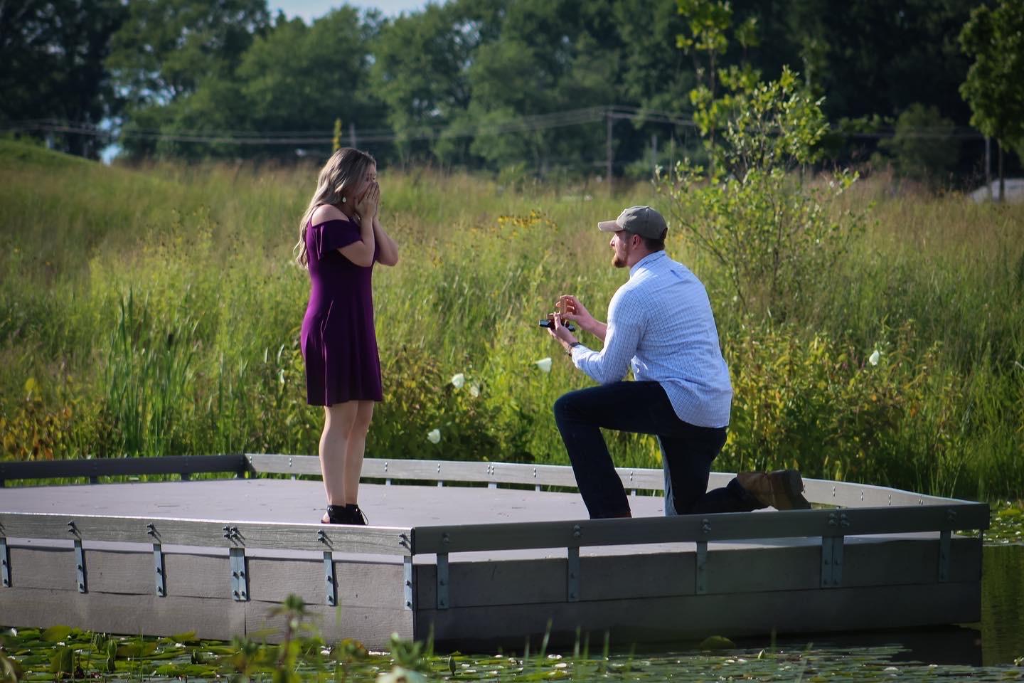 Our engagement! Thank you so much to Jen with New Memories Photography for hiding in a bush to capture this amazing memory!