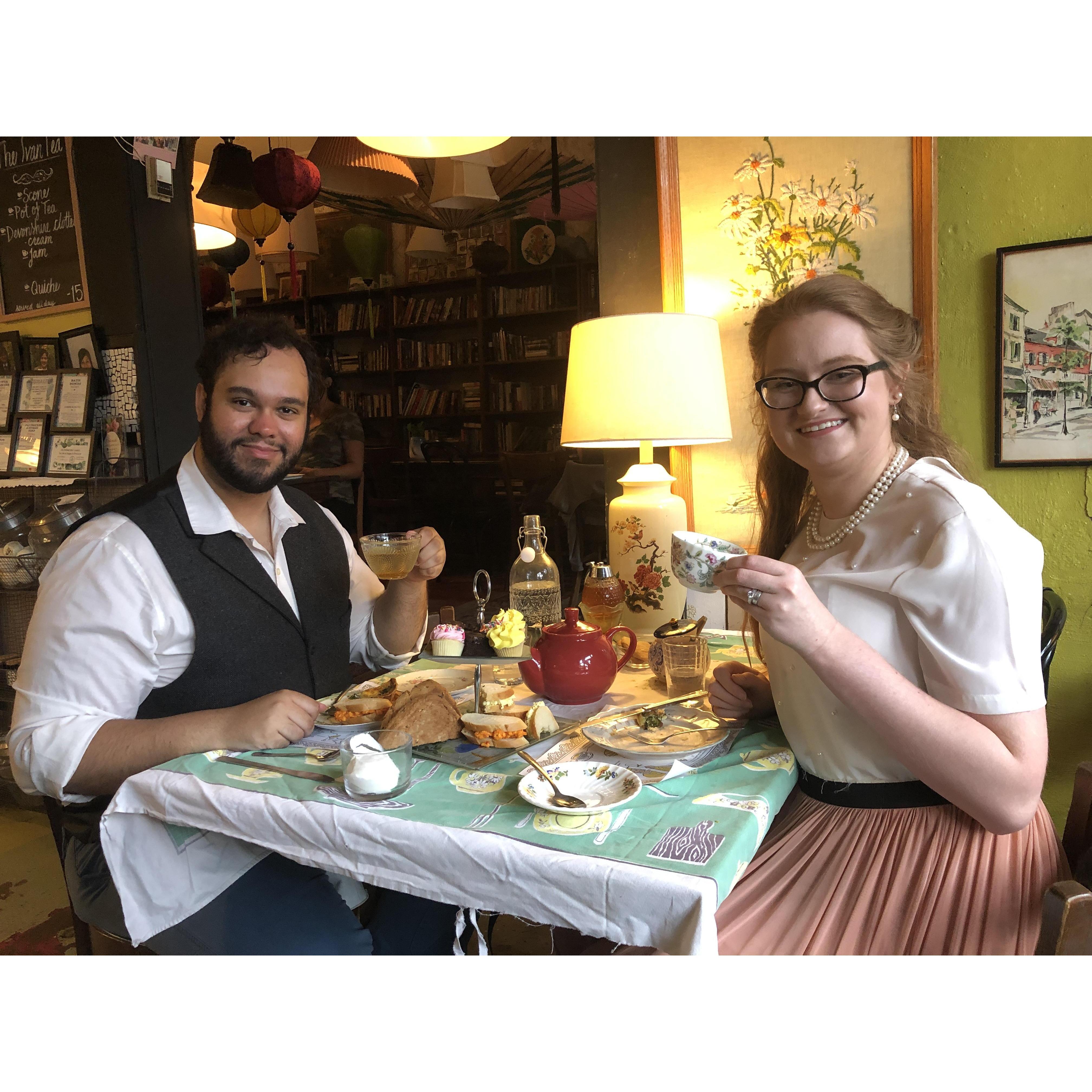 went for tea after proposing