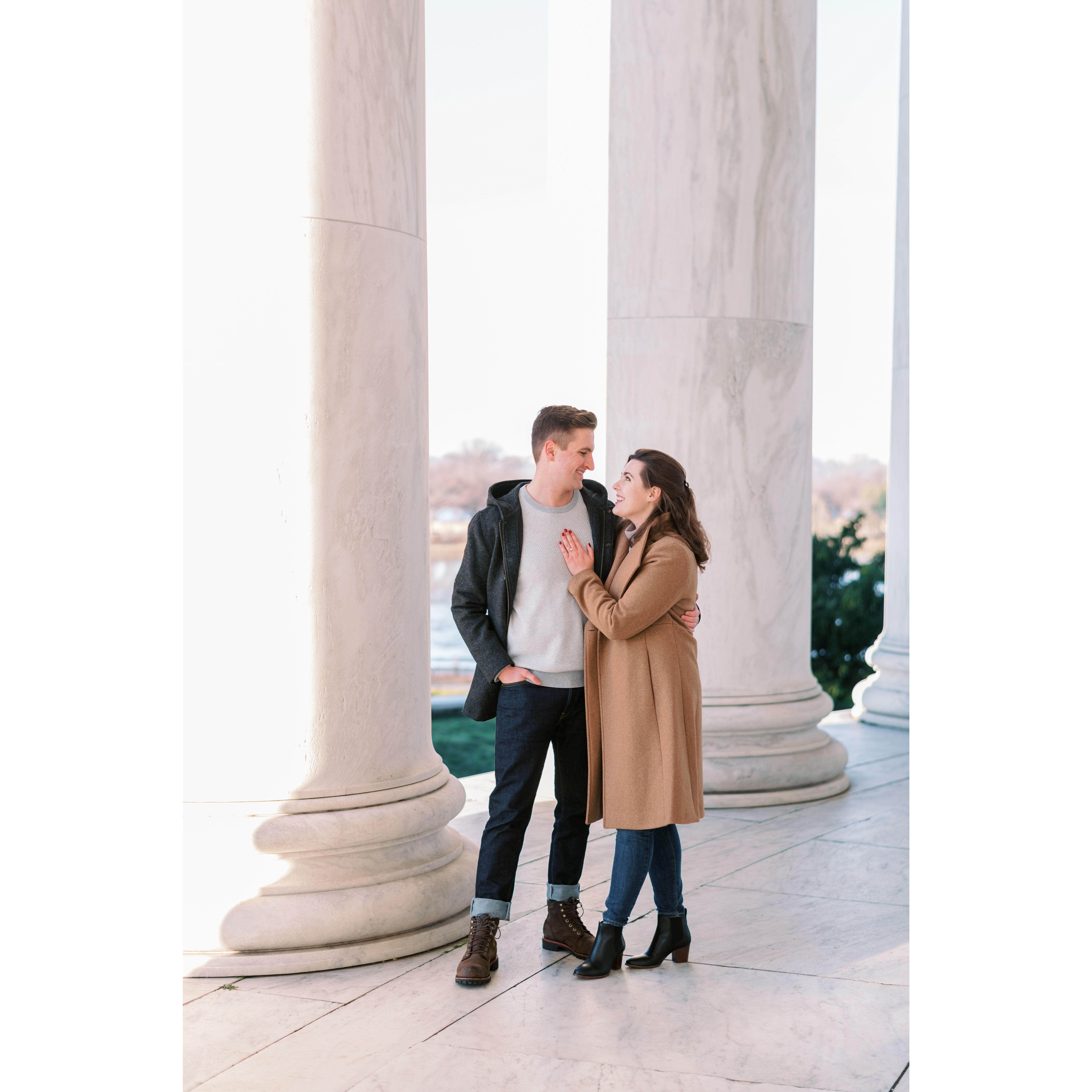 Engagement shoot at the Jefferson Memorial!