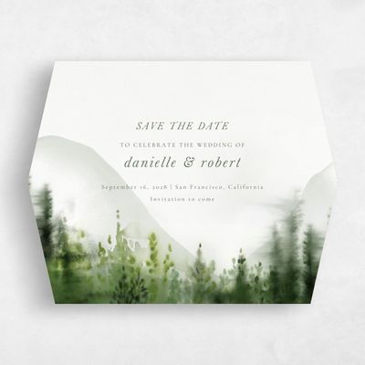 Green Diamond Wedding Save the Date - Grove Landscape