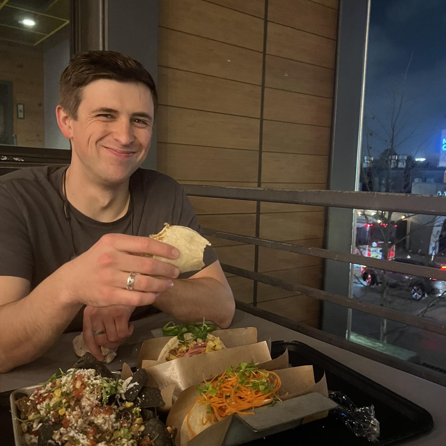 2024- J tags along on one of T's work trips to Houston and experiences the magic that is "Velvet Taco"