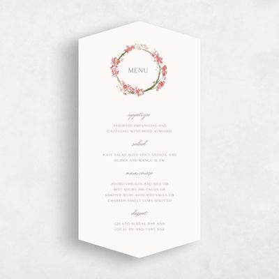 Pink Diamond Wedding Menu - Allamia