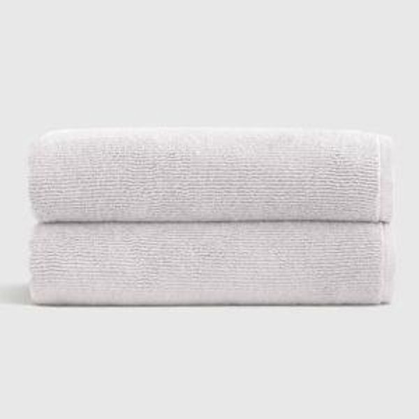 Turkish Ribbed Quick Dry Bath Towel (Set of 2) - Silver