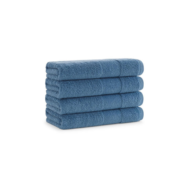 Aston and Arden Luxury Turkish Hand Towels, 4-Pack, 600 GSM, Extra Soft Plush, 18x32, Solid Color Options with Dobby Border