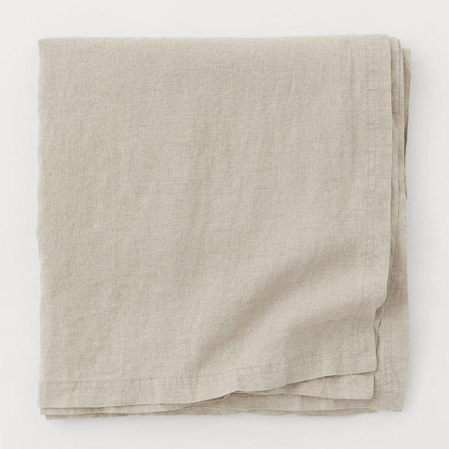 Washed Linen Tablecloth - Beige