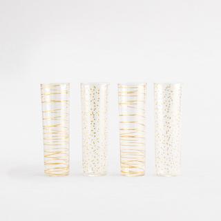 Luxe Moderne Champagne Flute 4-Piece Set