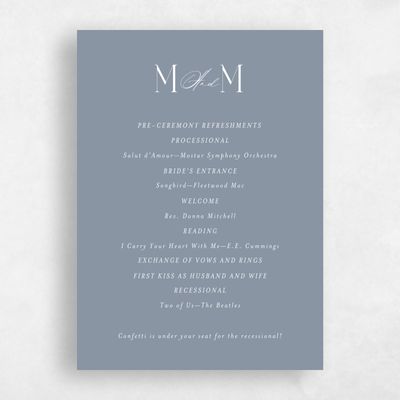 Dusty Blue Wedding Program - Portsmouth
