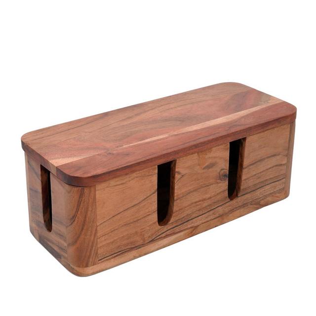 Wood Cable Management Box perfect Cord Hider / Organizer for Home, game room, Tech, Hospitals, Hotels
