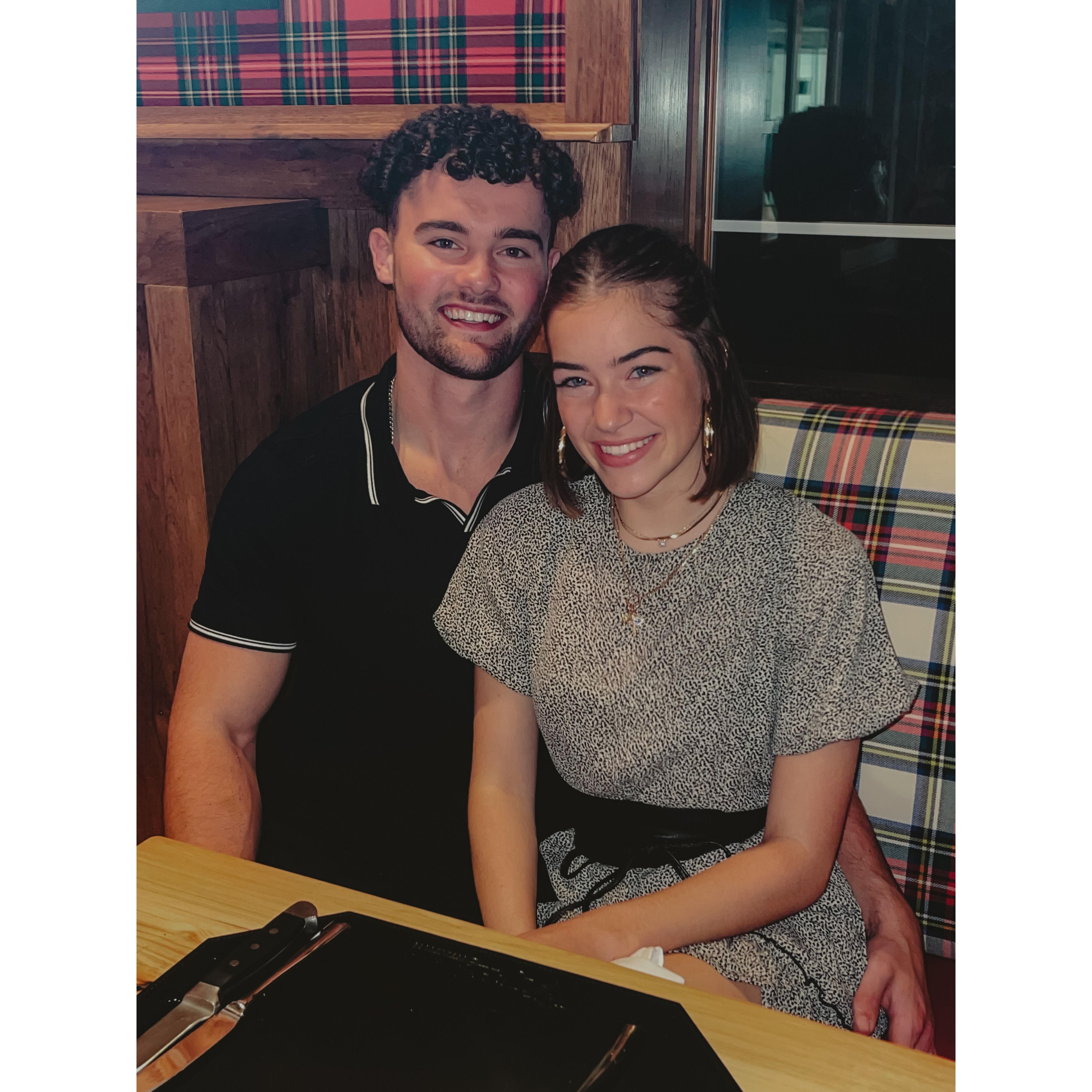 One of our first dinners together with Adam's family
