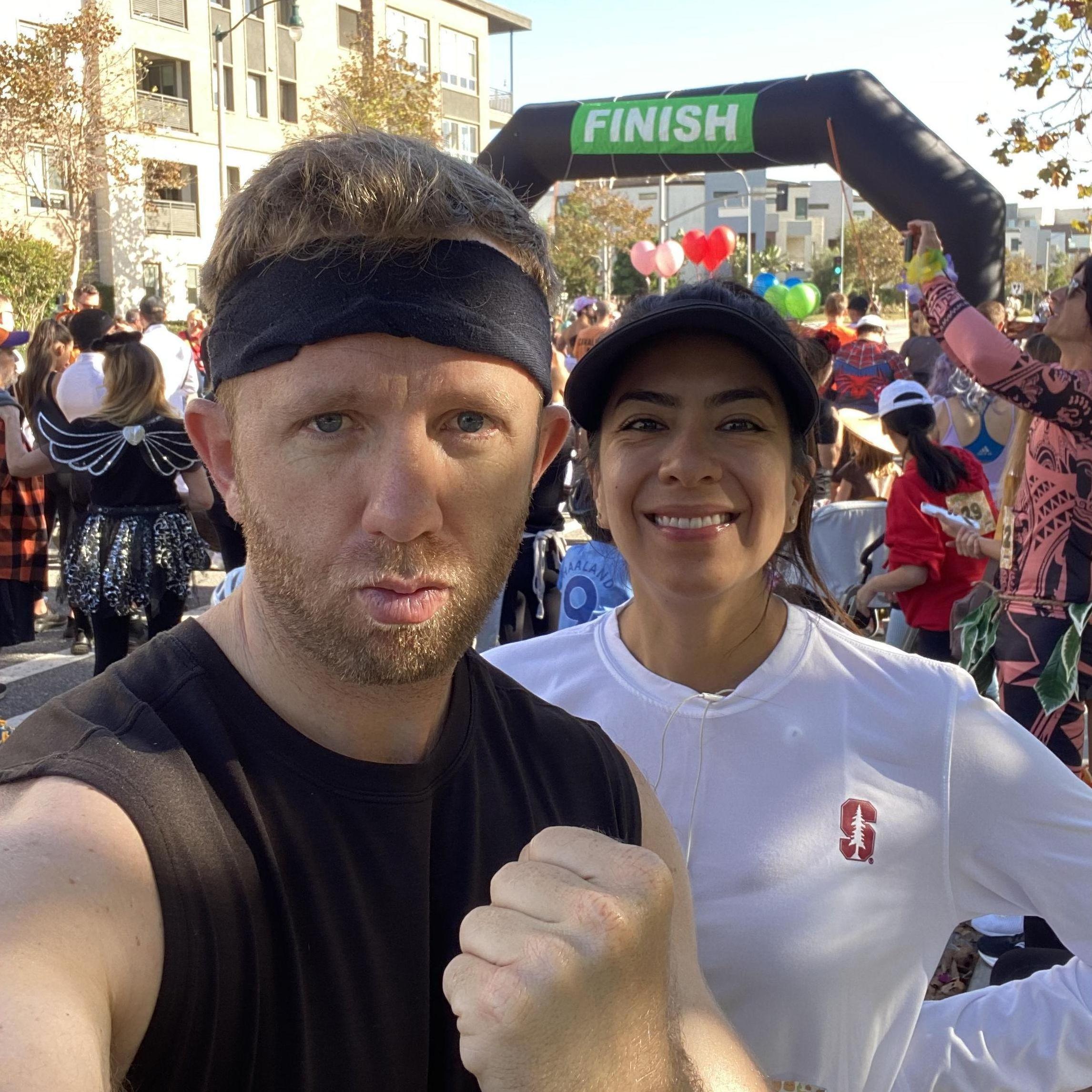 Convinced Charlie to last minute sign up for a Halloween 5k